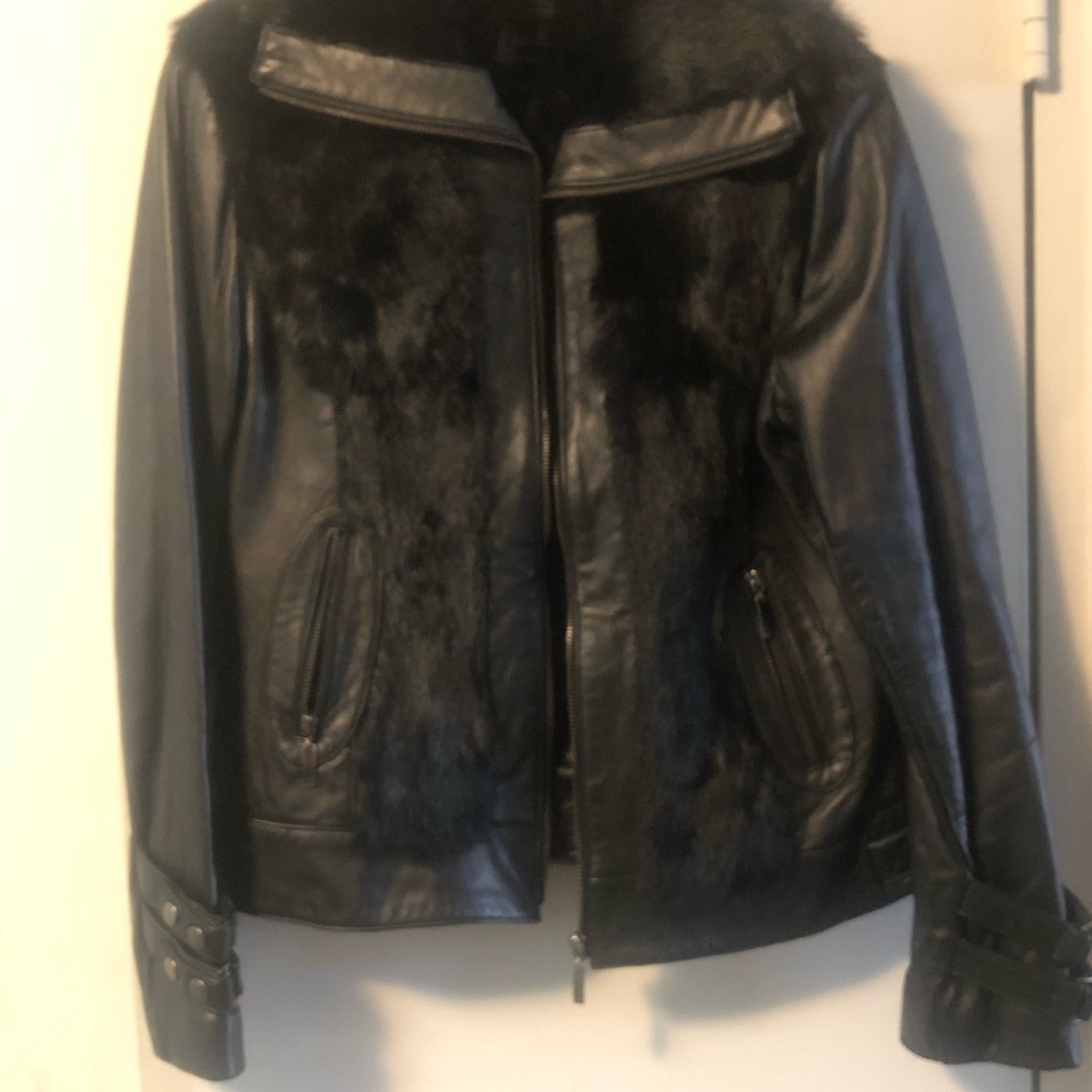 Leather jacket with Faux Fur Women’s